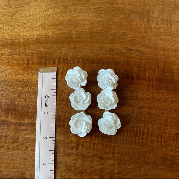 J. Crew White Floral Statement Earrings - Picture 5 of 6